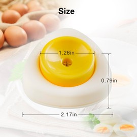 Egg Picker, Egg Picker, Kitchen Aid for Hard Boiled Eggs, Simple Egg Cutter with Retractable and Sharp Needle, 2 Pieces, Light Yellow, White, Includes Spoon