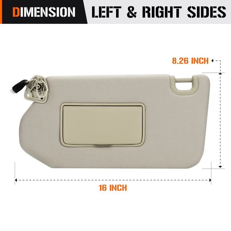 Left & Right Sun Visor with Light for 2013-2018 Nissan
