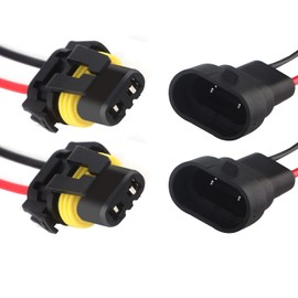 9005 9006 H10 Female Adapter Wiring Harness Sockets Wire Compatible & Male Adapter Wiring Harness Sockets Wire for Headlights Fog Lights 2Set