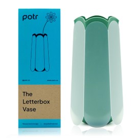 POTR Letterbox Flower Vase Gift (1 Litre, Sage) | Self-Watering Innovation for Eco-Friendly Planting | Space-Saving Flat Pack Design Stocking Filler for Living Room & Office Décor