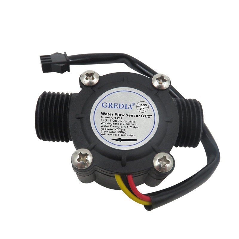 GREDIA 1/2" Water Flow Sensor Food-Grade Switch Hall Effect Flowmeter