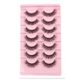Oreola False Eyelashes Natural Fluffy Wispy Faux Mink Lashes Fluttery Light Fake Eyelashes Super Soft 7 Pairs Pack