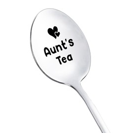 Birthday Christmas Gifts for Aunt from Niece Nephew Best Aunt's Tea Spoon for Aunts Auntie Mothers Day Gift for Aunt Aunty Tea Lovers Gifts for Women Aunt Dessert Coffee Spoons