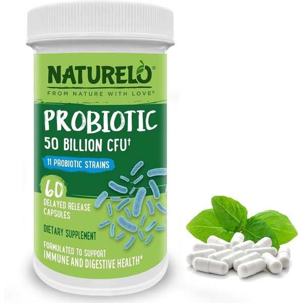 NATURELO Probiotic Supplement – Ultra Strength 50 Billion CFU |