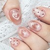 Lovely Heart Magnet Handmade Nail Tips - Short Oval /