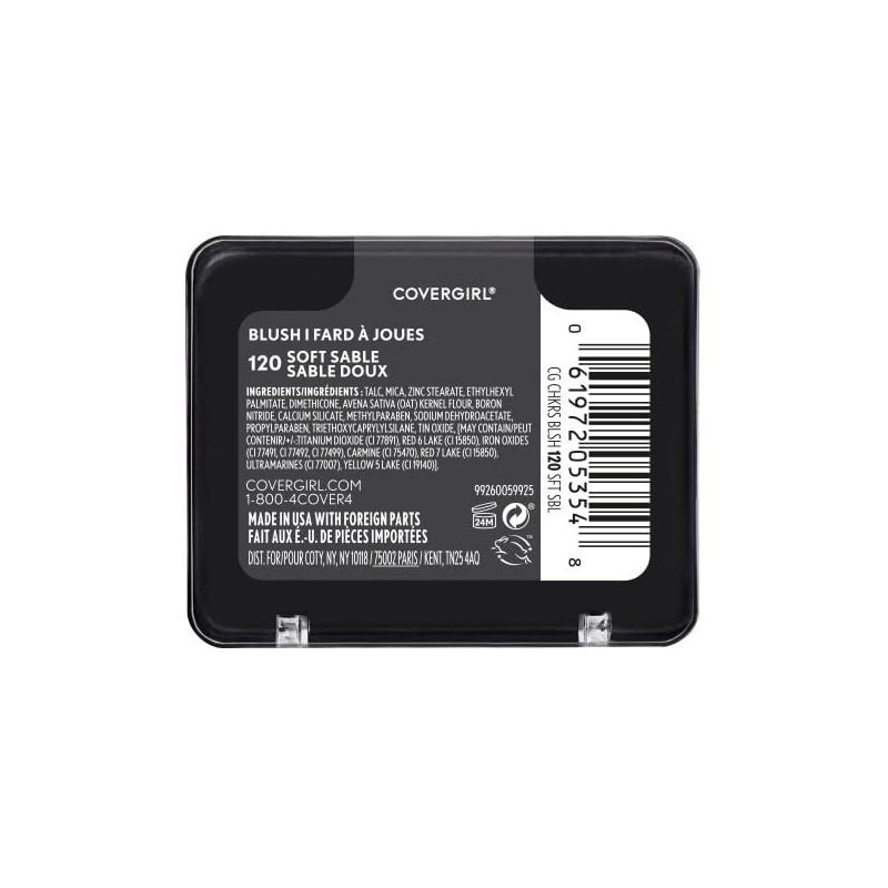 COVERGIRL Cheekers Blendable Powder Blush Soft Sable, .12 oz (packaging
