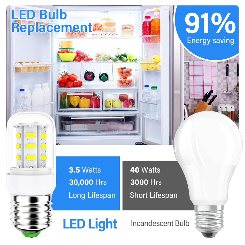 KEI D34L Refrigerator Bulb 5304511738 LED Refrigerator Light Bulbs Compatible