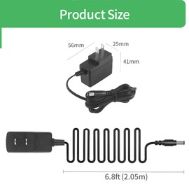 Security-01 DC 9V 0.5A Power Supply Adapter, Plug 5.5mm x 2.1mm, Center Negative,for Effects Pedals, Drum, DJ Controller, Piano Keyboards, Label Makers and More,6.8FT Cord,UL Listed (Pack of 2)