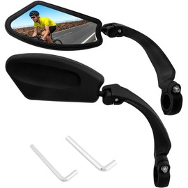 Bestgle 2 Stück 360° verstellbare Fahrradspiegel, Universal Sicherer Rückspiegel für 20mm-24mm Lenker, Robust, Einschraubspiegel, Fahrradlenker Spiegel für Fahrrad,Mountainbike, Rennräder