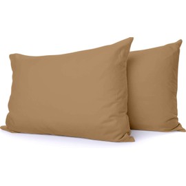 Comfort Beddings Premium Quality Taupe Pillowcases 100% Cotton Blend Square Pillow Cases 2 Pack Taupe, Super Soft & Cozy (Continental/Square Size 65 x 65 CM)