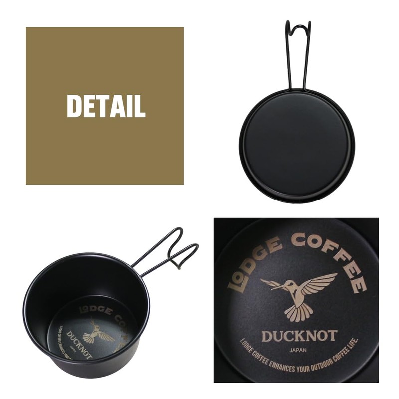 LODGE COFFEE Black Shera Cup, Stainless Steel, Straight Fire, Black,