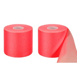 2Pack 22 Yards Pre-wrap Athletic Tape Foam Underwrap Tape Sports Foam Underwrap Bandage Athletic Foam Tape for Wrists Elbows Knees Ankles Hair (Red)