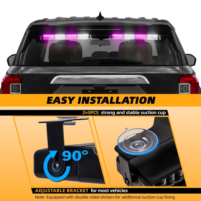 Purple/White 2 in 1 Funeral Escort Emergency Dash Strobe Light