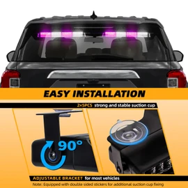 Purple/White 2 in 1 Funeral Escort Emergency Dash Strobe Light Bar, Front/Rear 48LEDs Interior Windshield Visor Safety Flashing Warning Hazard Lights for Funeral Escort Trucks Vehicles
