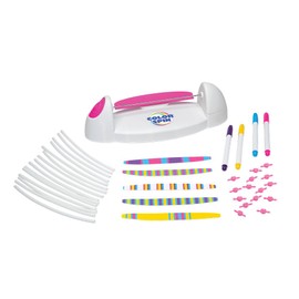 Loopdedoo Colorspin Electric Friendship Bracelet Maker Kit - Make Bracelets in Minutes for Birthdays and Friendship Gifts - Make 15 Bracelets, Design, Markers Included, Ages 6+