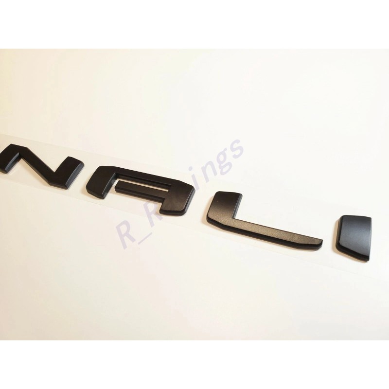 GMC 2pcs New Matte Black DENALI HD Emblems Letters Fit