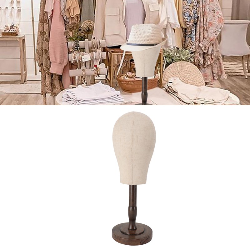 Wig Head Stand Non Woven Fabric Mannequin Head Hat Display