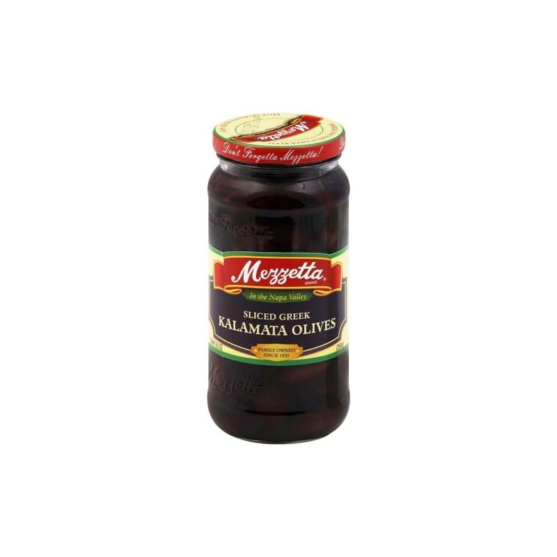 Mezzetta Olive Calamata Sliced 9.50 Ounces (Case of 6)