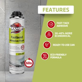 Kraken Bond Fastbond Adhesive Gun Foam  24 fl oz. – Gun Not Included – 2 Pack