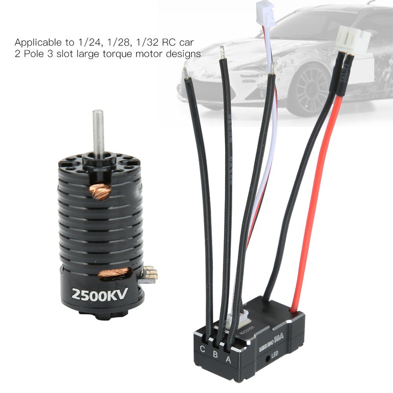 1410 Brushless Motor 18A Black ESC RC Replacement Accessory Spare