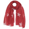 Basic Sense Retro Star Oversized Maxi Scarf, Red