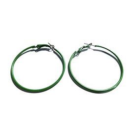 Medium Hoop Earrings Assorted Color Hoop Earrings 50mm 2 inch Hoops (Green)