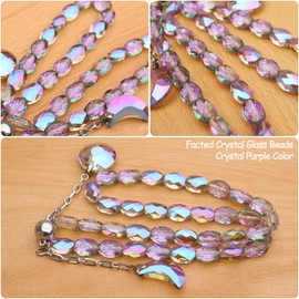 VERSAINSECT Curtain Tiebacks, 2 Pack Crystal Beaded Sun & Moon Pendants Sheers/Draperies Holdbacks for Window Home Office Decor (Purple)