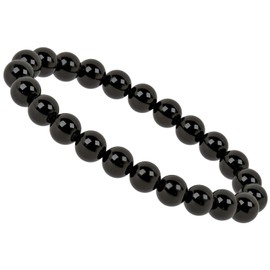 Eledoro Genuine Gemstone Beads, Chakra Bracelet, PowerBead, Stretch Bead Bracelet, 8 mm, 17 centimeters, Gemstone, Onyx