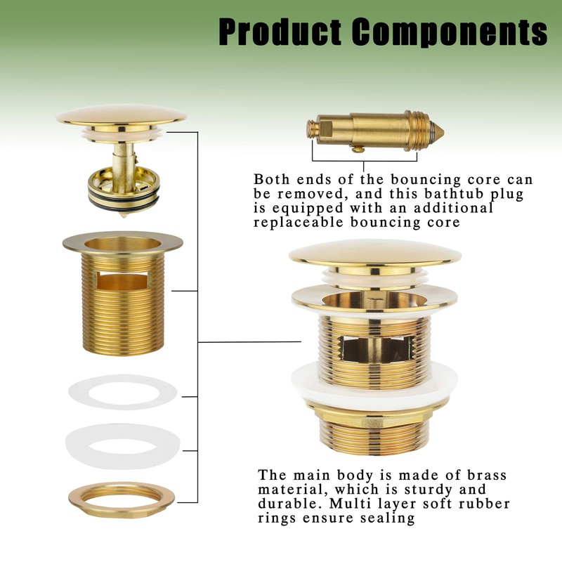 Freestanding Tub Drain, Pop Up Freestanding Bathtub Drain, Removable Filter