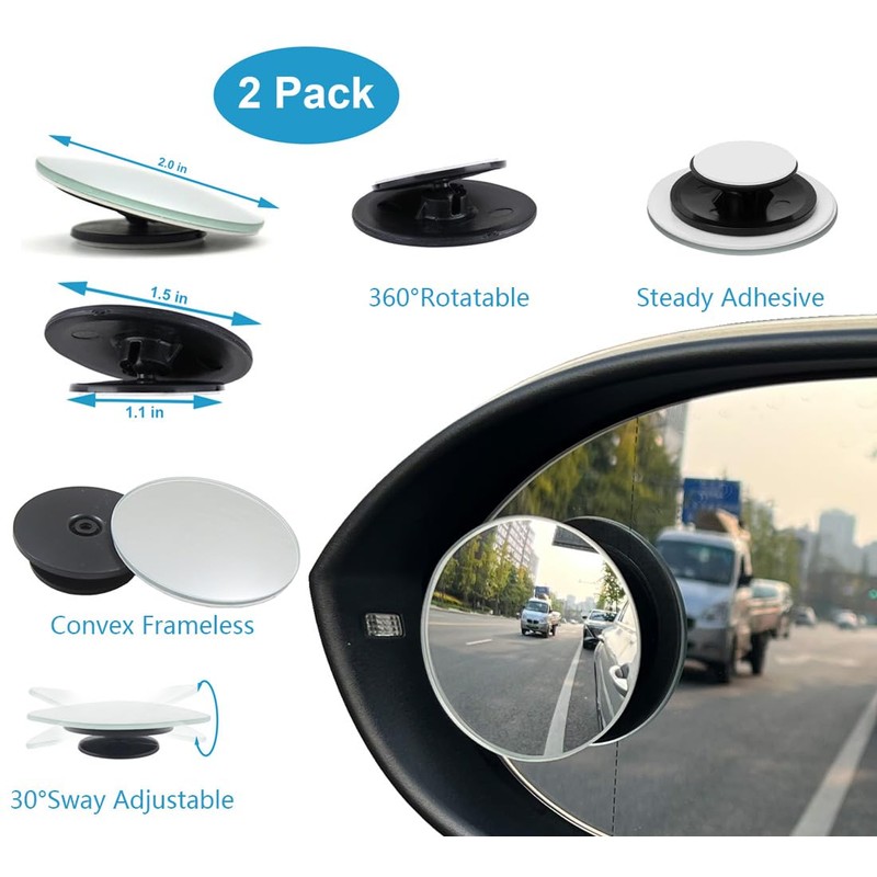 Rear View Mirror, Panoramic Rearview Mirror, Car Interior Clip-On Wide
