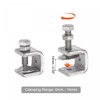 uxcell Stainless Steel C-Clamp with 0.79 Inch Wide Jaw Opening