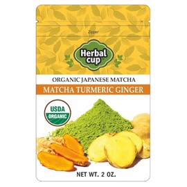 Herbal Cup Té Matcha Japonés Orgánico (Matcha Cúrcuma Jengibre, 2 onzas (Paquete de 1))                                                               