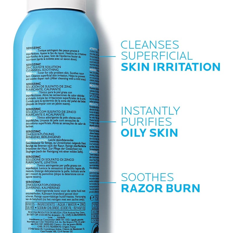 La Roche-Posay Serozinc Face Toner for Oily Skin with Zinc,