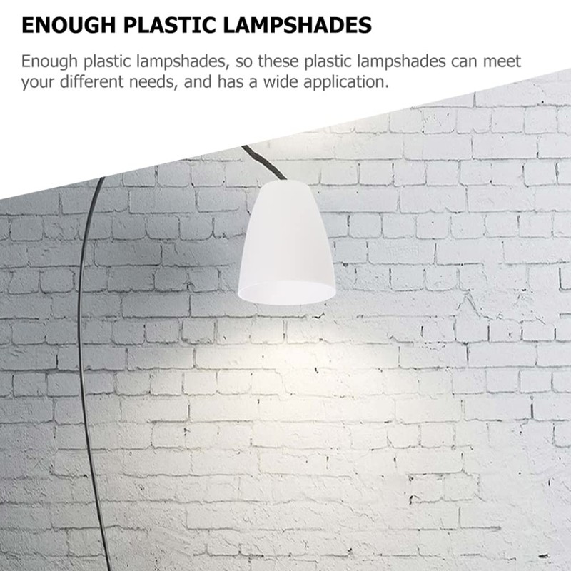 Yardwe Plastic Lampshade Replacement: 6 Pieces Flat Head White Plastic
