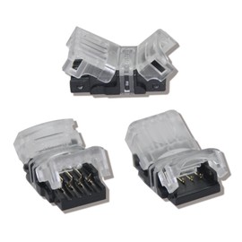 GRIVER 4 Pin LED Connector for Waterproof 5050 RGB LED Strip Light - Strip to Wire Quick Connection (12Pcs 4-Pin Strip to Wire Connectors)