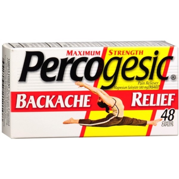 Percogesic Backache Relief Caplets 48 Caplets (Pack of 4)
