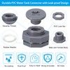 PATIKIL PVC Bulkhead Fitting with Plug NPT1/2", 2 Pack Bulkhead