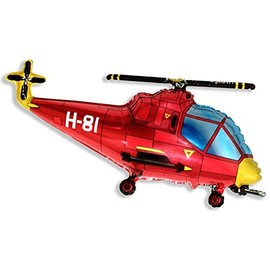 37 Zoll Rot Hubschrauber Hat Folieballon (CS19) Gestaltet