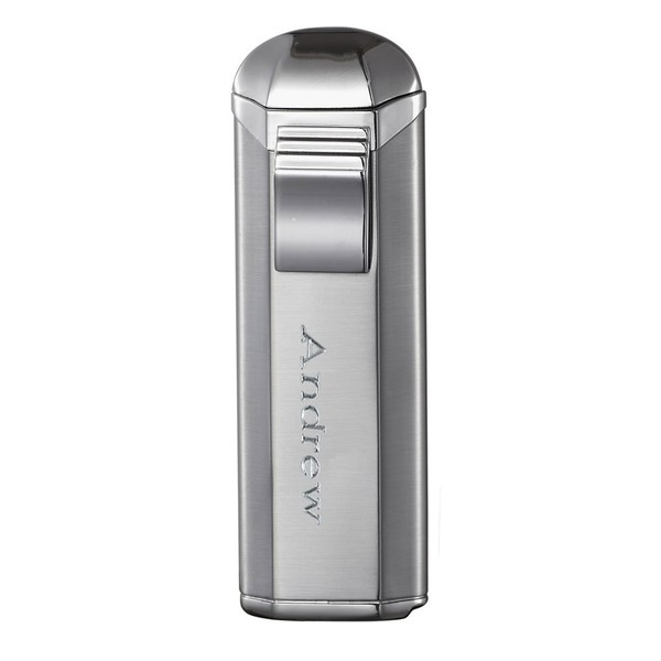 Personalized Trio Satin Finish Triple Flame Torch Flame Lighter with Built-in Cigar Punch Free Engraving