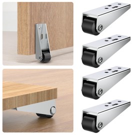 Gate Caster Wheels Replacement, 4 Pcs Rubber Swivel Casters – Non-Slip Rolling Pulley for Garden Gates, Fence & Furniture, Directional Wheel