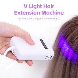 Máquina de Extensión de Cabello con Luz V - Kit de Extensiones de Luz LED V de 405 Nm - Extensión de Cabello Portátil de Curado Rápido Pegamento UV Extensión de Peluca con Luz V
