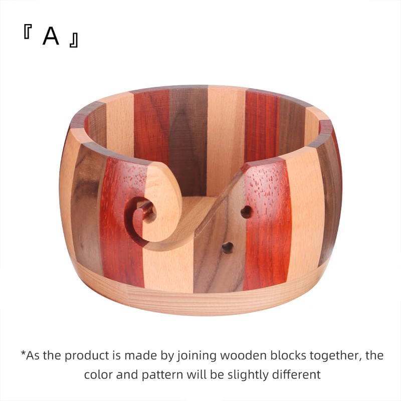 Wooden Yarn Bowl for Knitting & Crochet – Round Yarn