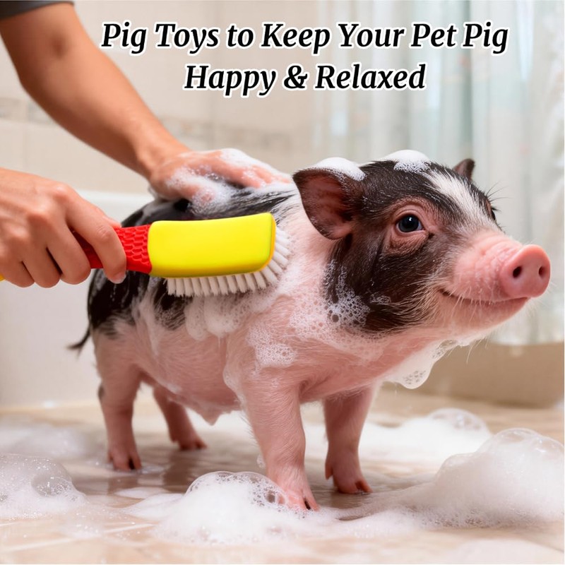 Toys for Pigs - 3-Pack Interactive Grooming Brushes | Pig