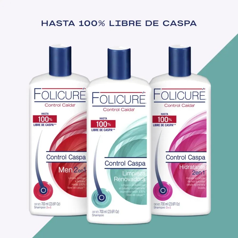 Shampoo Folicuré Control Caspa Limpieza Renovadora 700ml