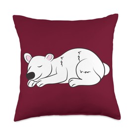 Kaisi Drawing,snooze,snooze,dream Sleep,dream Pajamas, Snooze Light Children, Polar Bear Sleep Throw Pillow, 18x18, Multicolor