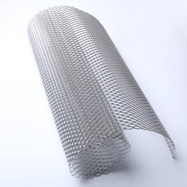 Tongze 40" x 13" Universal Metal Mesh: Aluminum Alloy Car Grill Mesh for Front Grille Insert Bumper, 6 x 12mm Rhombic Hole(Silver)