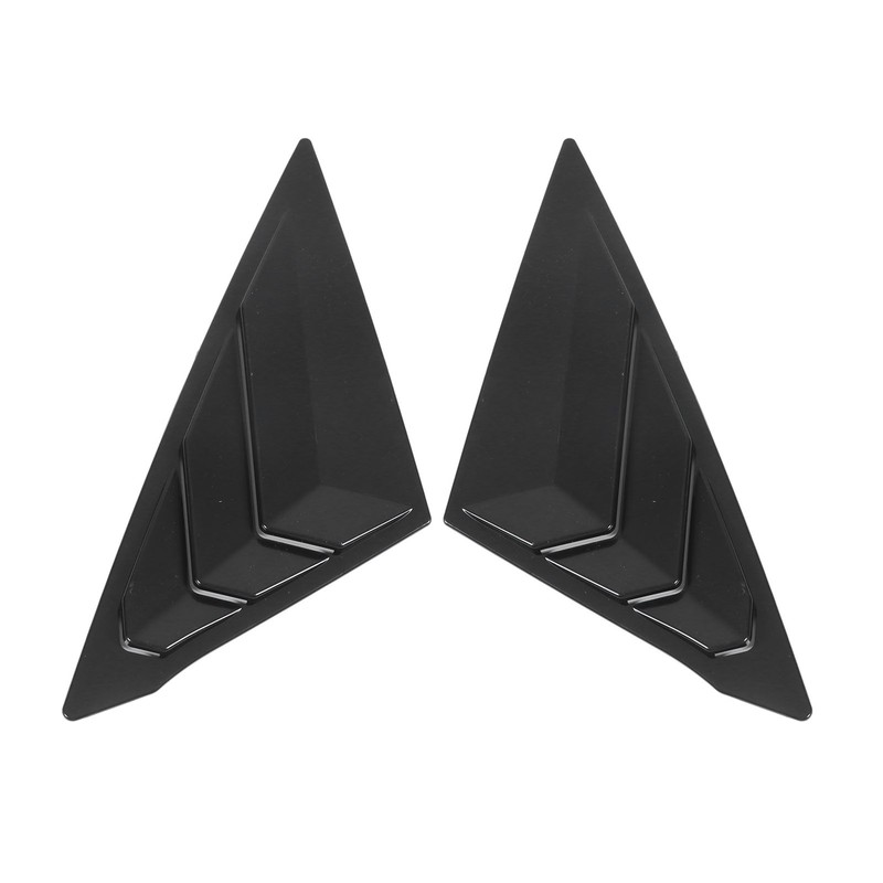 2pcs Rear Left Right Window Louver Bright Black Side Window