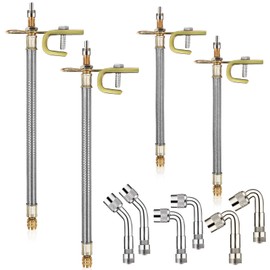 10 Pieces Stainless Steel Dually Valve Stem Extension, Includes 4 Pieces Dual Tire Valve Extension 6 Pieces Valve Extender Adaptor for Most Cars Truck RV (7.1 Inches, 11.8 Inches)