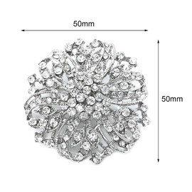 AGDGV Vintage Crystal Rhinestone Brooch for Women - Silver Twisted Petals Flower Corsage Pin for Bridal Bouquet, Wedding Jewelry, Bridesmaid DIY Accessories