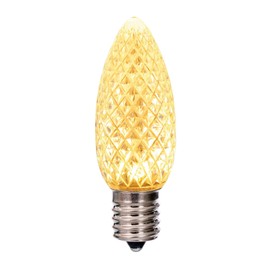 Vickerman C9 LED Warm White Faceted Replacement Bulb - Package of 25 - E17 Nickel Base - 120 Volt .45 Watts - Dimmable - Christmas Bulb